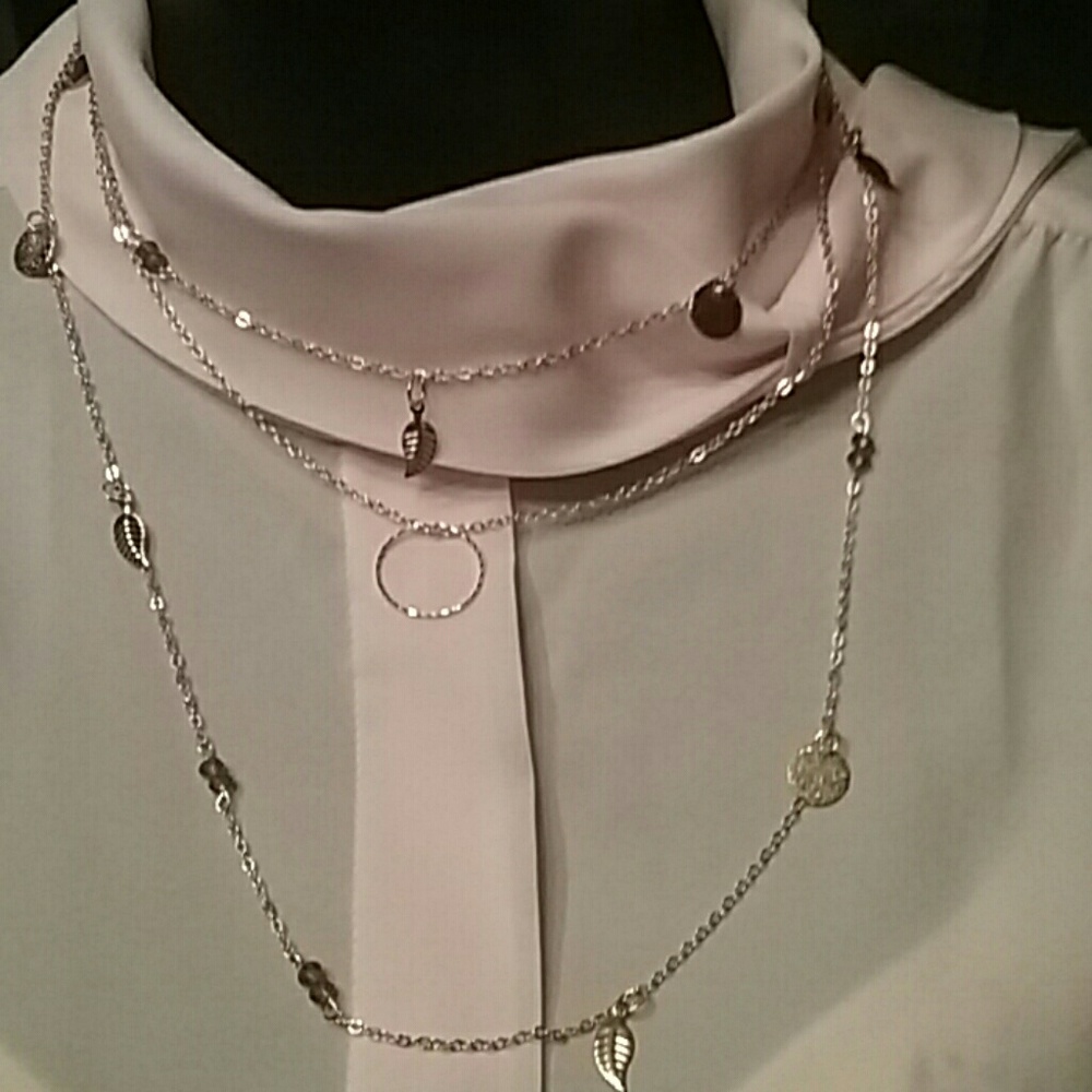 SPECIAL $15 TAMHOO 3 CHAIN NECKLACE, LEAVES, RING,